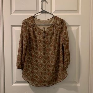 EUC St. John’s Bay Sz S Women’s Boho style Balloon Sleeve Blouse